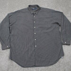 Polo Ralph Lauren Kindred Shirt Mens 2XL XXL Black/White Cotton/Poly/Nylon L/S